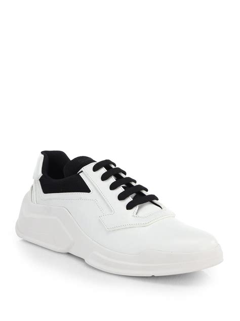 green and white prada sneakers|all white prada sneakers.